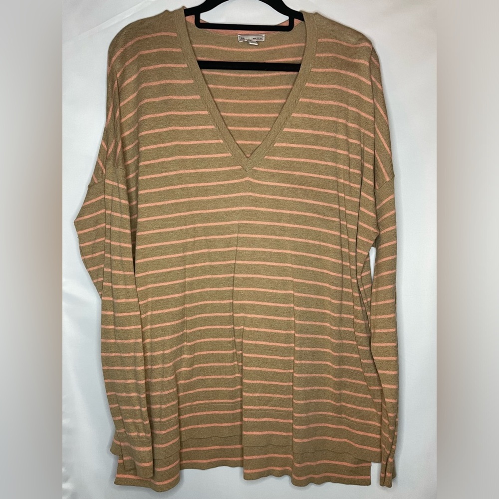 Gap silk-blend oversized tan and orange sweater / L